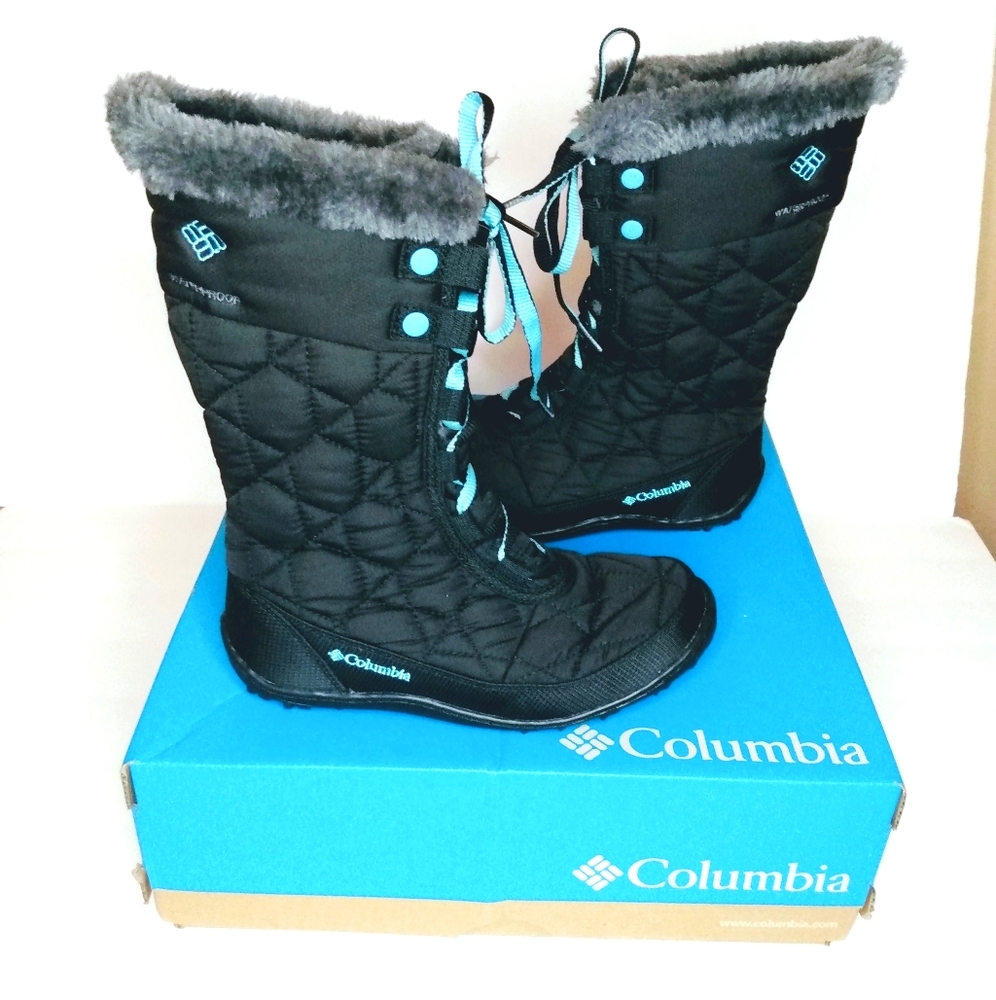 Columbia Minx Mid ll Snow Boot Black Youth 2 New